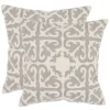 Moroccan Pillow (Set Of 2) - Light Grey - 18" X 18" - Safavieh