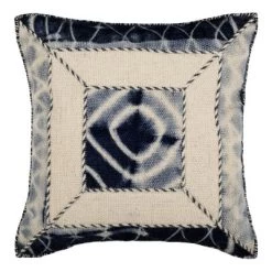 2pc 24"x24" Dip-Dye Patch Oversized Square Throw Pillow Medina Blue - Safavieh