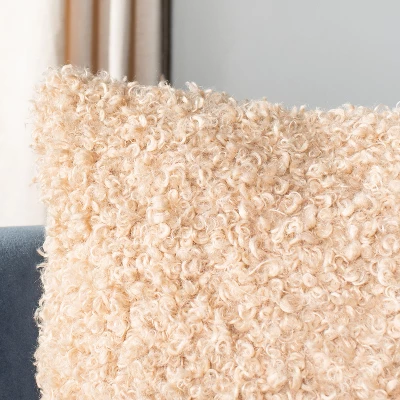 Kalista Shag Pillow - Beige - 20" X 20" - Safavieh 4 Kalista Shag Pillow - Beige - 20" X 20" - Safavieh - Image 2