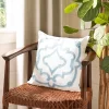 Daciana Pillow - White/Blue - 18" X 18" - Safavieh -Safavieh Store GUEST 1b28ac34 810e 4637 b485 3b1a4e770433