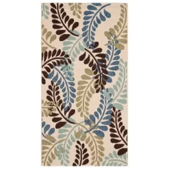 Nathan Indoor/Outdoor Rug Cream/Aqua - Safavieh -Safavieh Store GUEST 2140d64a 0b16 42ac aa76 2c721a776861