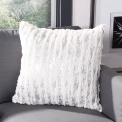 Lorelei Pillow - White/Silver - 18" X 18" - Safavieh