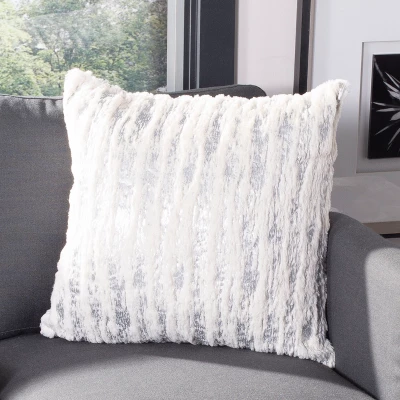 Lorelei Pillow - White/Silver - 18" X 18" - Safavieh 3 Lorelei Pillow - White/Silver - 18" X 18" - Safavieh