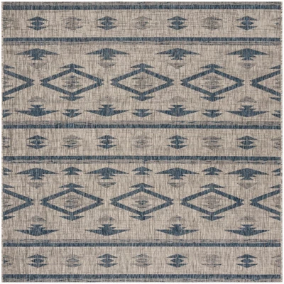 Yarrow Outdoor Rug Navy/Gray - Safavieh 6 Yarrow Outdoor Rug Navy/Gray - Safavieh - Image 4