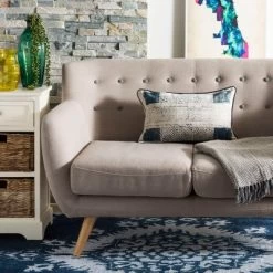 Abena Pillow - Blue/Cream - 12" X 18" - Safavieh