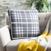 20"x20" Oversize Unity Gingham Knit Square Throw Pillow Gray - Safavieh -Safavieh Store GUEST 5290a38e 4131 44bd b662 2d375399f257