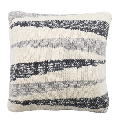 20"x20" Oversize Imani Knit Square Throw Pillow Gray/Natural - Safavieh 3 20"x20" Oversize Imani Knit Square Throw Pillow Gray/Natural - Safavieh