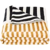 Lupin Throw Blanket - Mustard/Beige/Black - 50" X 60" - Safavieh -Safavieh Store GUEST 5595de39 ba3b 4929 ad47 081d4f6c1388