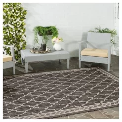 Brielle Outdoor Rug - Black / Beige - Safavieh -Safavieh Store GUEST 5712a9a4 06b5 4685 af51 d2e170524142