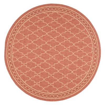 6'7" Round Gibson Outdoor Patio Rug Rust/Sand - Safavieh 4 6'7" Round Gibson Outdoor Patio Rug Rust/Sand - Safavieh - Image 2
