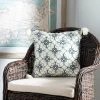 Mariella Pillow - White/Blue - 16" X 16" - Safavieh -Safavieh Store GUEST 6a1b8ba6 9389 48c1 9dab 792d04588eac