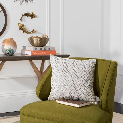 Metallic Pillow - Grey/Gold - 20" X 20" - Safavieh 3 Metallic Pillow - Grey/Gold - 20" X 20" - Safavieh