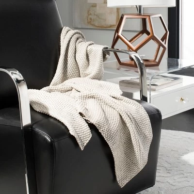 Tickled Grey Knit Throw Blanket - Palewisper - 50" X 60" - Safavieh 3 Tickled Grey Knit Throw Blanket - Palewisper - 50" X 60" - Safavieh