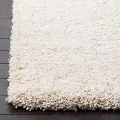 Ivory Solid Shag/Flokati Loomed Runner - (2'x6') - Safavieh