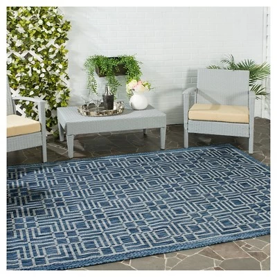 Poissy Outdoor Rug Navy/Gray - Safavieh 4 Poissy Outdoor Rug Navy/Gray - Safavieh - Image 2