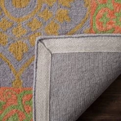 2'x3' Leaf Hooked Accent Rug Orange/Silver - Safavieh -Safavieh Store GUEST d48a0d9e f9bc 4fde 8e0c fbe74e88c9ab