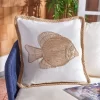 Nilam Fish Pillow - Natural - 18" X 18" - Safavieh -Safavieh Store GUEST de558ad2 d4e6 4508 8086 2776c991326c