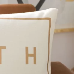 Faith Pillow - Beige/Gold - 18" X 18" - Safavieh -Safavieh Store GUEST de6e2a6d a7ec 4c1b af2d 7085fcecdec2
