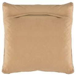 Latta Metallic Cowhide Pillow - Beige/Gold - 20" X 20" - Safavieh -Safavieh Store GUEST e86bcd18 4522 444b b9dd fa8230b59457