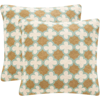 Carna Pillow (Set Of 2) - Amist Green - 20" X 20" - Safavieh 3 Carna Pillow (Set Of 2) - Amist Green - 20" X 20" - Safavieh