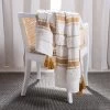 Polli Throw Blanket - Mustard Yellow/Beige - 50" X 60" - Safavieh