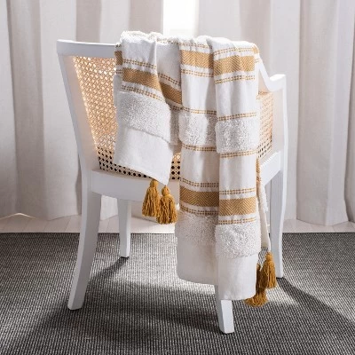 Polli Throw Blanket - Mustard Yellow/Beige - 50" X 60" - Safavieh 3 Polli Throw Blanket - Mustard Yellow/Beige - 50" X 60" - Safavieh